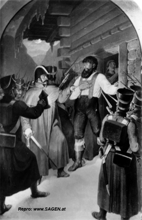 Gefangennahme Andreas Hofer's auf dr Pfandleralpe am 28. Jänner 1810