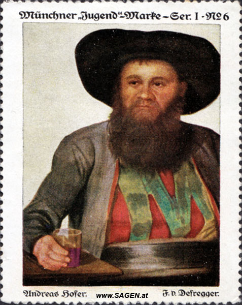 Andreas Hofer, F. v. Defregger Briefmarke © Sammlung Morscher, privat