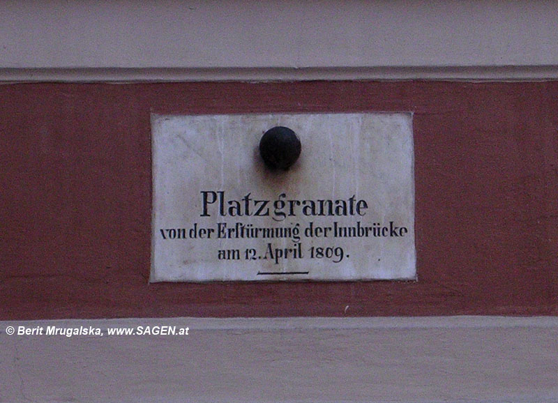 Platzgranate von der Erstürmung der Innsbrücke am 12. April 1809 © Berit Mrugalska