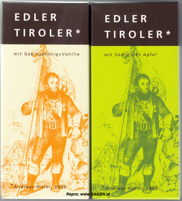 Edelbitterschokolade Edler Tiroler * Andreas Hofer 1809