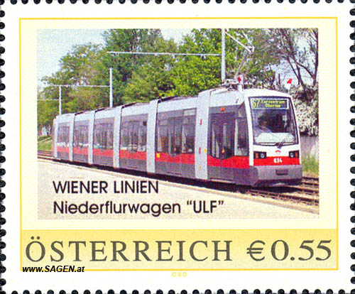 Briefmarke "Wiener Linien, Niederflurwagen 'ULF'"