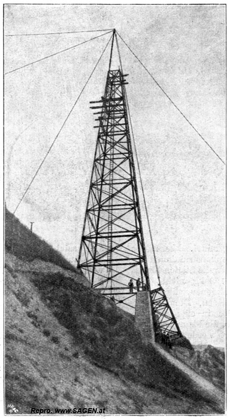 Fig. 51. Aufbau eines 40 m hohen Stützgerüstes