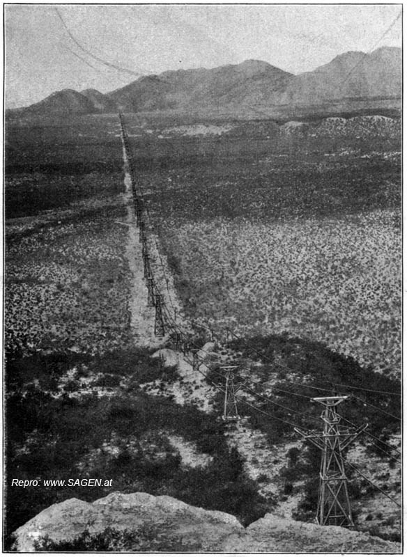 Fig. 9. Ansicht der Strecke von Station I gegen das Gebirge