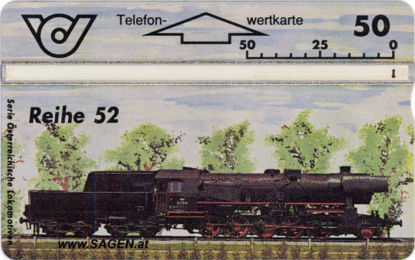 Reihe 52, Telefonwertkarte Serie Österreichische Lokomotiven 
