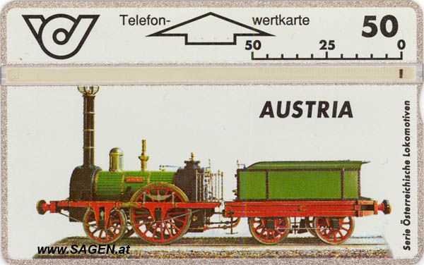 Austria, Erste Österreichische Lokomotive, Telefonwertkarte Österreich