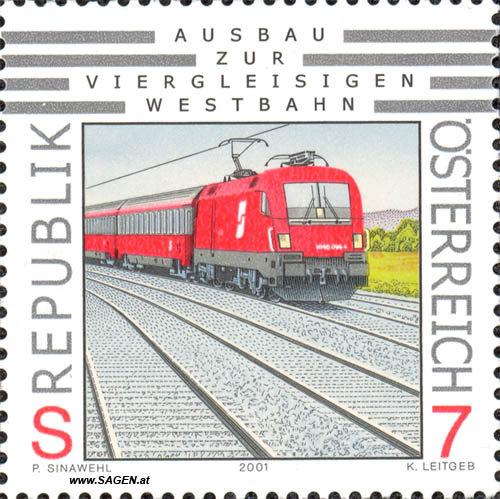 Briefmarke "Ausbau zur viergleisigen Westbahn"