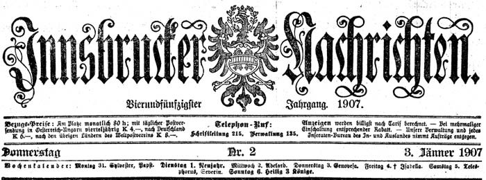 Innsbrucker Nachrichten 1907