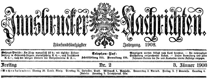 Innsbrucker Nachrichten 1908