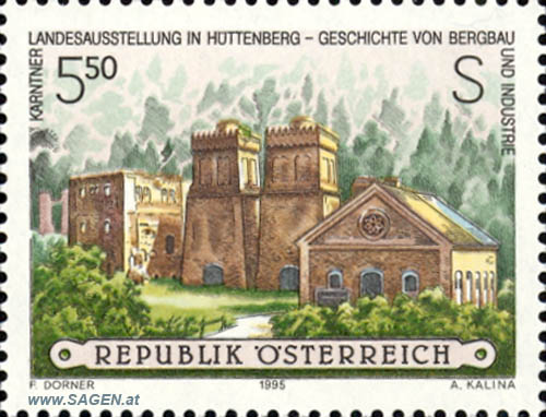 Briefmarke: "Kärntner Landesausstellung in Hüttenberg - Geschichte von Bergbau und Industrie"