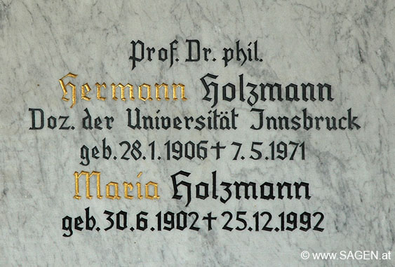 Prof. Dr. Hermann Holzmann, Grabstein, Steinach am Brenner © www.SAGEN.at