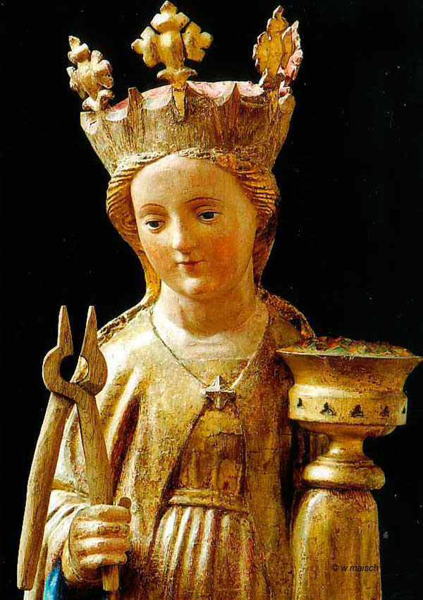 Apollonia mit der Zange in einer der Altstadtkirchen von Brandenburg