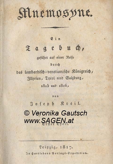 Reiseliteratur: Kreil, 1817; © Digitalisierung: Veronika Gautsch, www.SAGEN.at