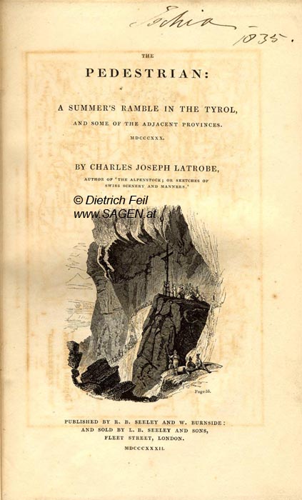 Reiseliteratur: Latrobe, 1832; © Digitalisierung: Dietrich Feil, www.SAGEN.at