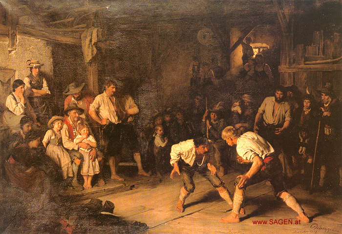 Ringkampf, Die Robbler,  Franz von Defregger 1870