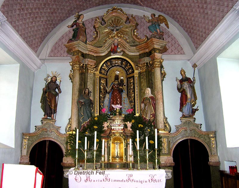 Wallfahrtskirche Maria Saalen, St. Lorenzen, Pustertal, Südtirol, Die Schwarze Madonna ist eine Nachbildung der Madonna von Loreto © Dietrich Feil