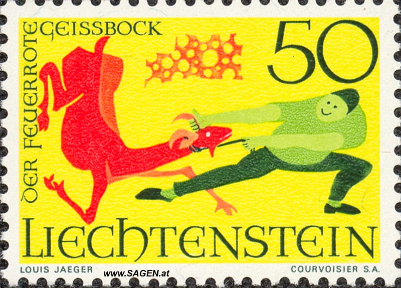 Briefmarke Liechtenstein "Der feuerrote Geissbock" 