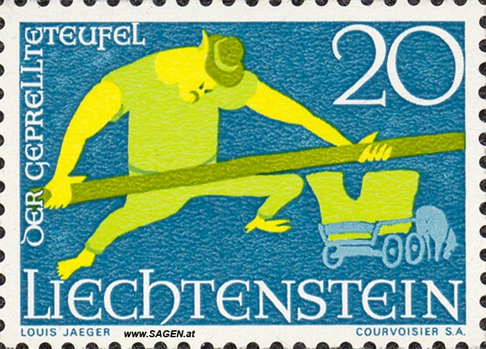 Briefmarke Liechtenstein "Der geprellte Teufel" 