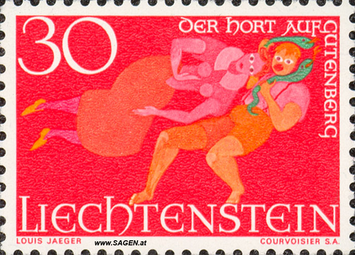 Briefmarke Liechtenstein "Der Hort auf Gutenberg" 