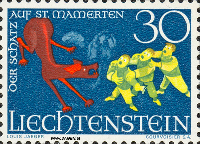 Briefmarke Liechtenstein "Der Schatz auf St. Mamerten" 