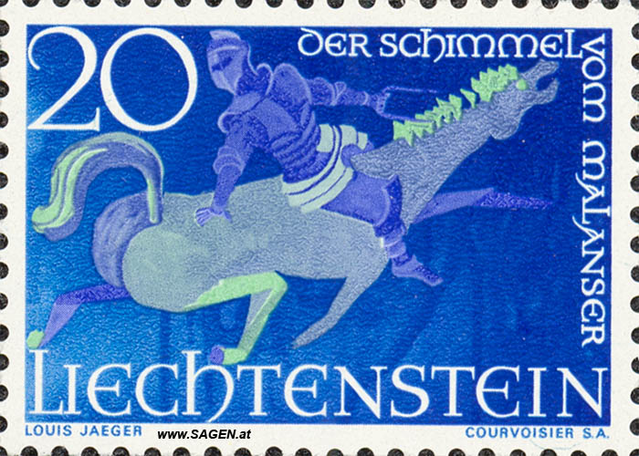 Briefmarke Liechtenstein "Der Schimmel vom Malanser"