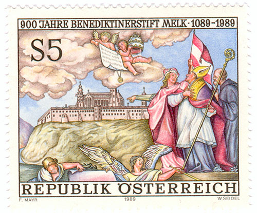Briefmarke 900 Jahre Benediktinerstift Melk 1089  - 1989