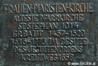 Bronzetafel FRAUEN-PIARISTEN-KIRCHE © Wolfgang Morscher