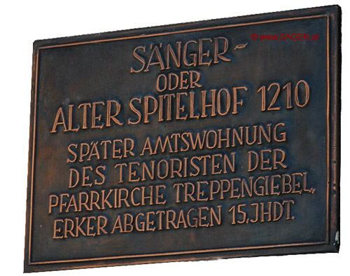 Bronzetafel  Sängerhof © Wolfgang Morscher