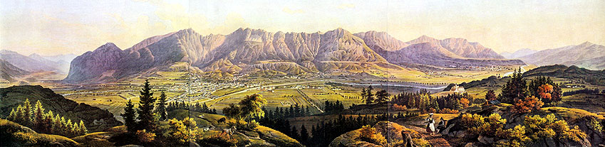 Panoramabild Innsbruck, um 1865,  (c) Stadtarchiv Innsbruck