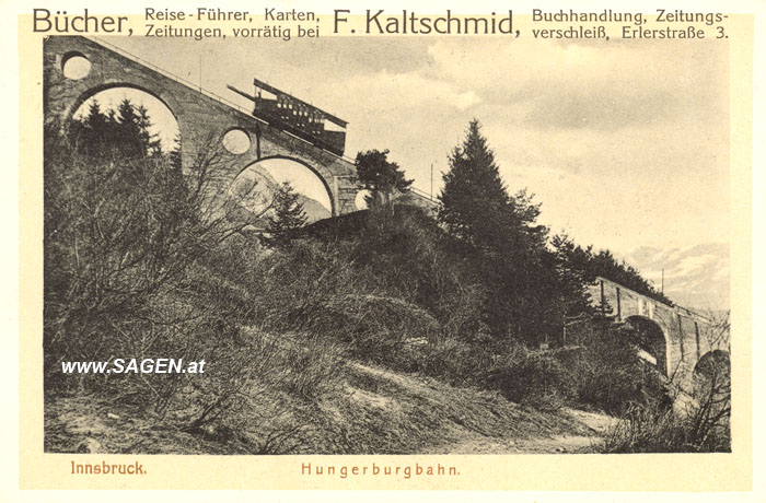 Hungerburgbahn Innsbruck, Sammlung www.sagen.at