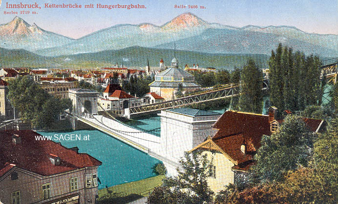 Hungerburgbahn, Kettenbrücke, Innsbruck 1918