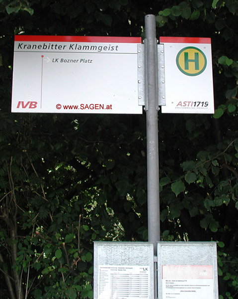 Bushaltestelle "Kranebitter Klammgeist", Endstation (Innsbruck)