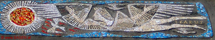 Darstellung des Ikarus, Mosaik 