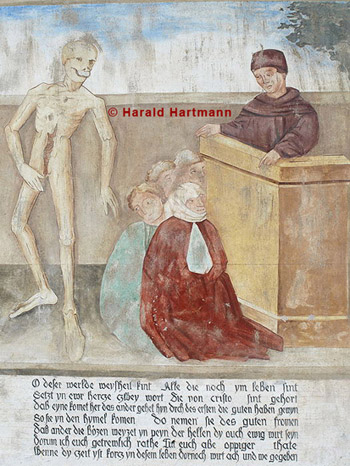 Der Franziskaner als Prediger, Metnitzer Totentanz © Harald Hartmann